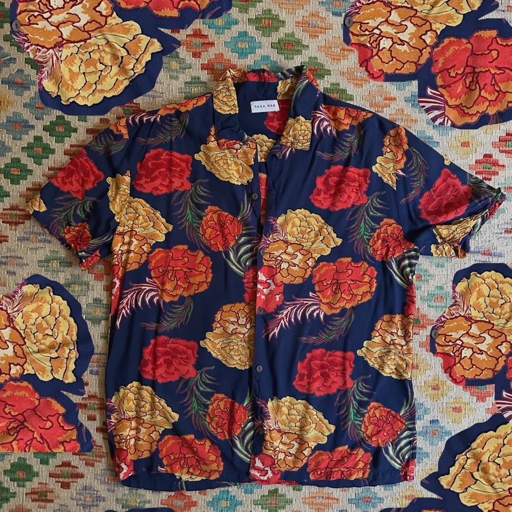 Raga Man floral button up